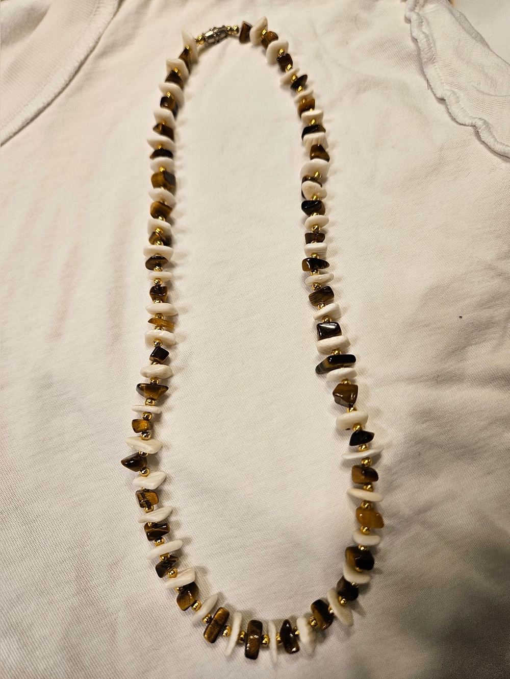 Tiger Eye And Gold Beads